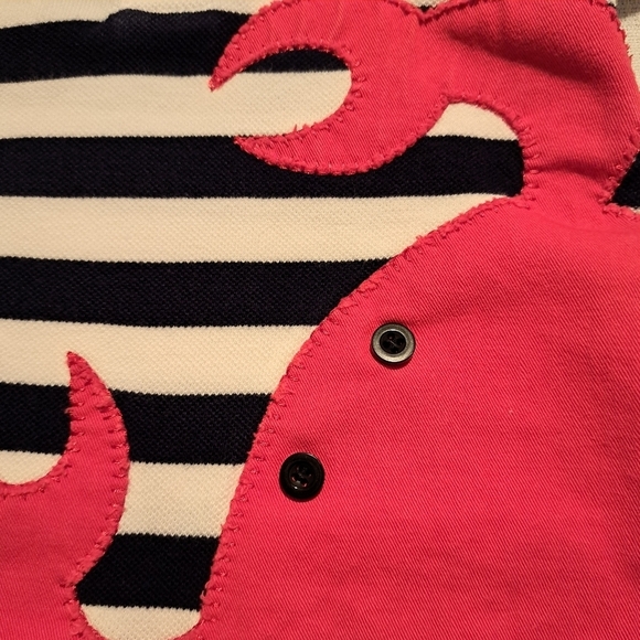 Mudpie size 12-18 months lobster on blue & white stripe romper - Picture 4 of 6